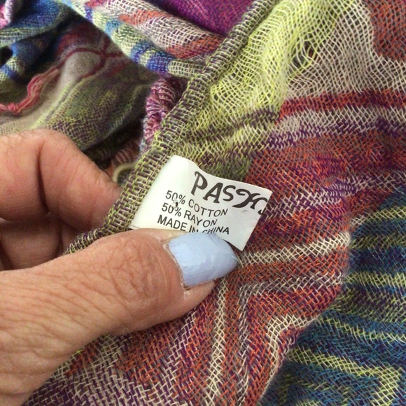 PASHMINA MULTI COLORED BOHO SCARF BLANKET WRAP - Picture 7 of 16